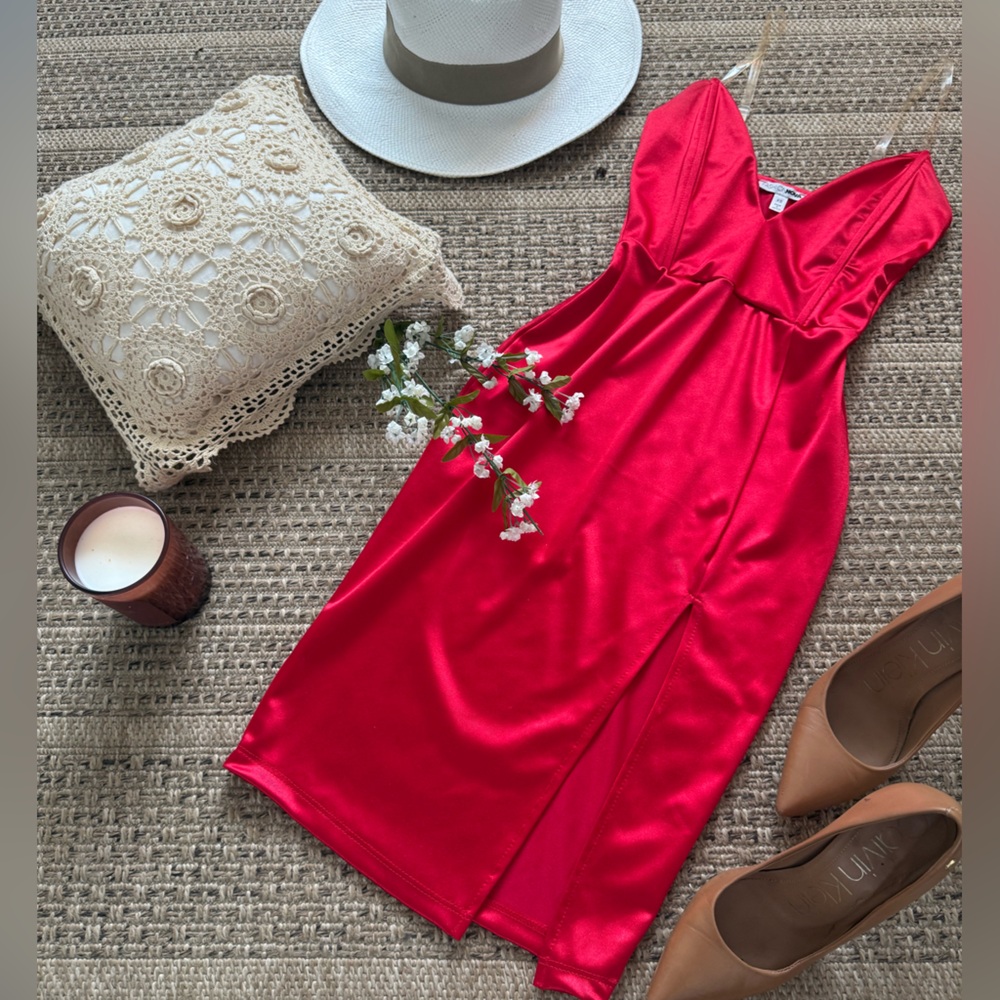 🥀 Fashion Nova deep V, Bodycon dress, XS - Picture 2 of 8
